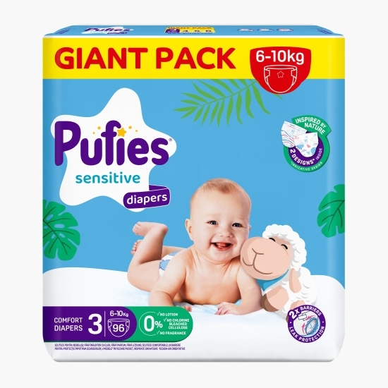 Scutece Sensitive Midi, mărimea 3, 6-10kg, 96 buc