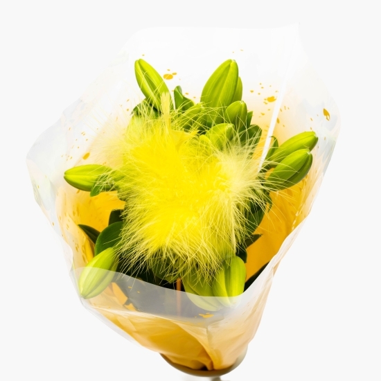 Buchet cu crin asiatic, model Paște, 5 fire