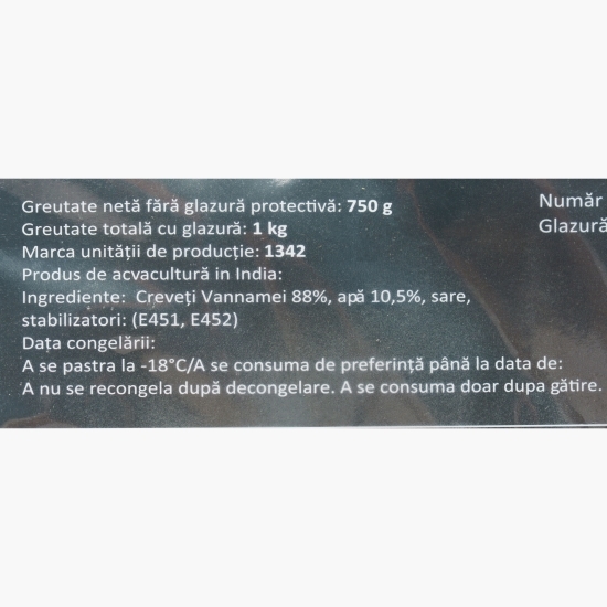 Creveți Vannamei decorticați cruzi 16/20, 1kg