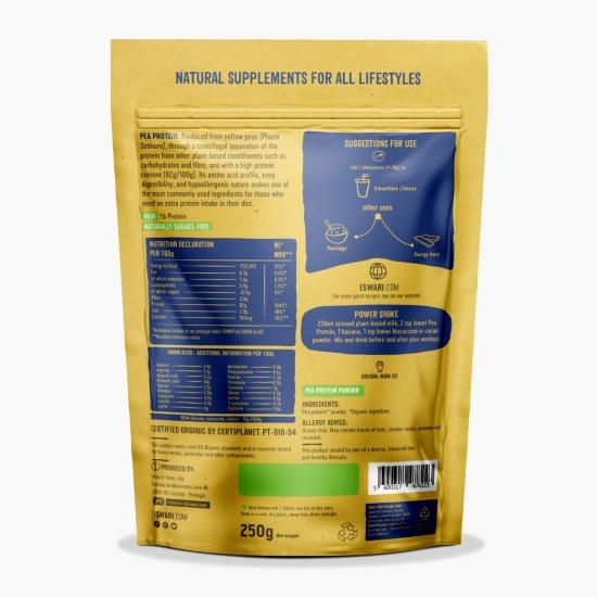 Pulbere proteică eco mazăre, 80% proteină 250g