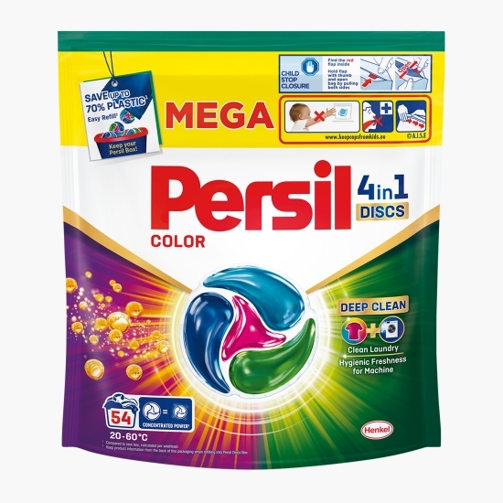 Detergent de rufe capsule 4în1 Discs Color Deep Clean, 54 spălări