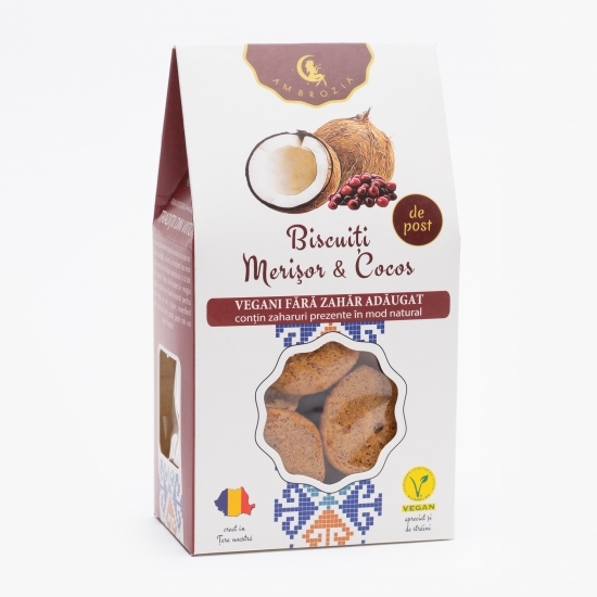 Biscuiți vegani cu merișor și cocos 150g