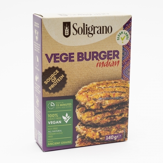 Burger vegan indian cu spelta, amaranth și linte roșie 140g