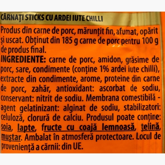 Cârnați sticks cu chilli 90g