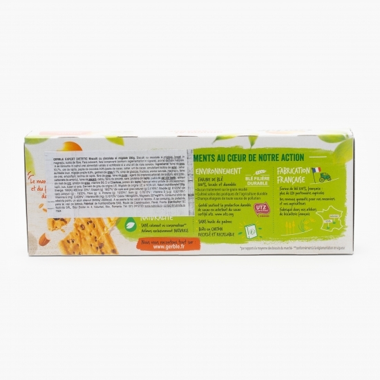Biscuiți dietetici cu ciocolată și migdale 200g