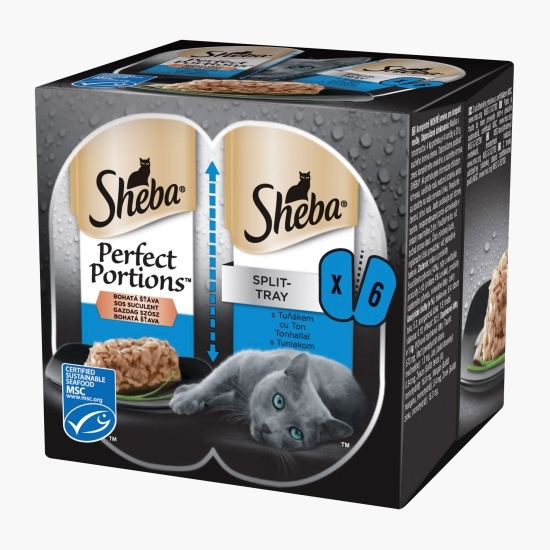 Hrană umedă pentru pisici adulte, 6x37.5g, Perfect Portions cu bucăți de ton