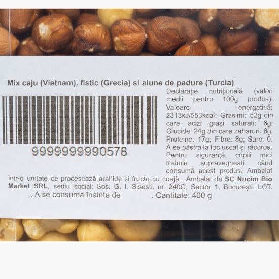Mix caju, fistic și alune de pădure 400g