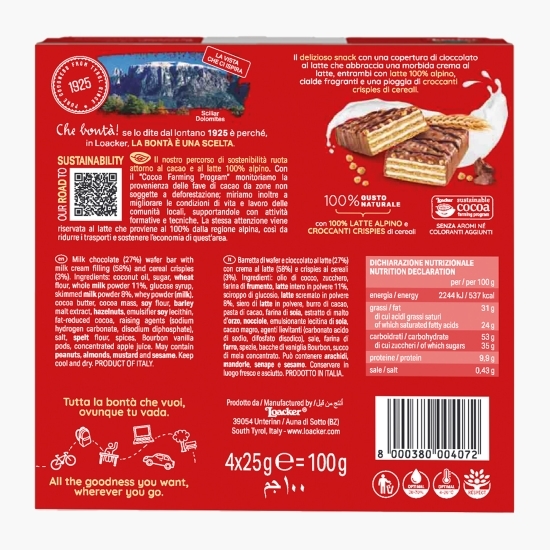 Napolitane Milk&Cereals 4x25g