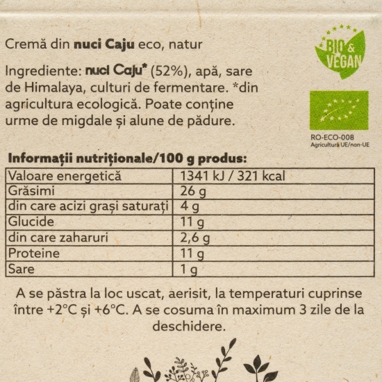 Cremă tartinabilă din caju Natur eco 150g