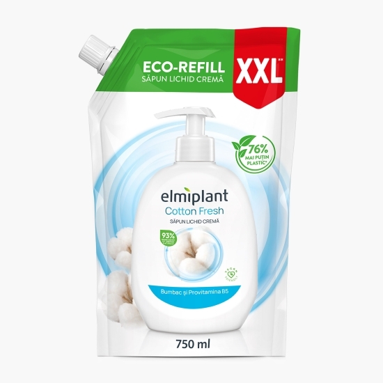 Rezervă săpun lichid cremă, eco Bumbac & Provitamina B5, 0.75l