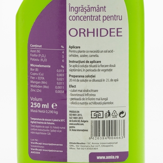 Îngrășământ concentrat pentru orhidee 0.25l