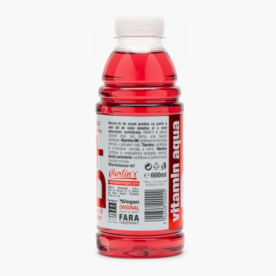 Apă cu vitamine B+ cu aromă de mere și zmeură 0.6l