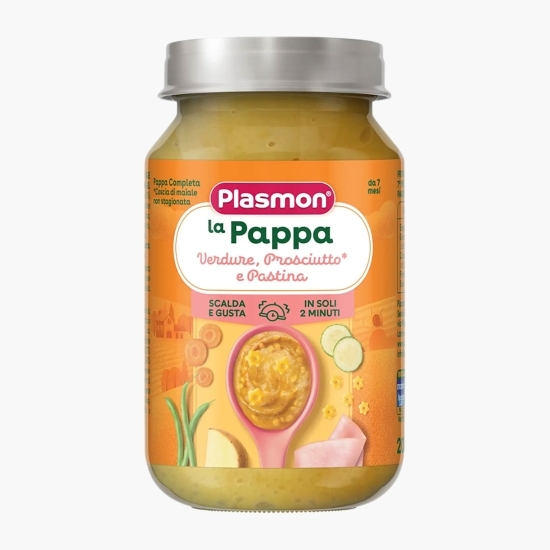 Masă completă cu prosciutto, legume și paste, +7 luni, 200g