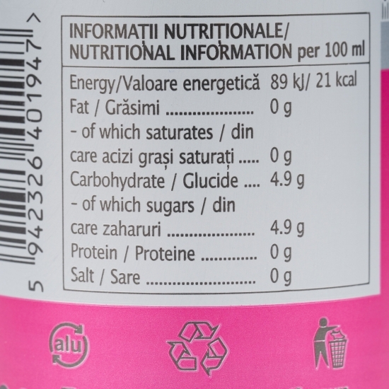 Apă minerală cu aromă de zmeură, flavours 0.33l