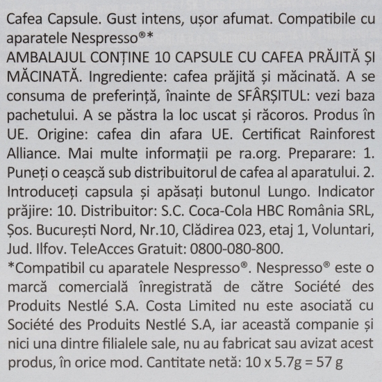 The Warming Blend, 10 băuturi, capsule cafea