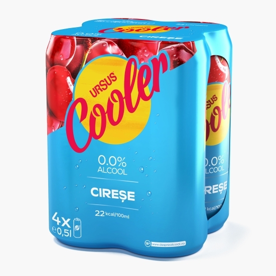 Bere blondă fără alcool cu aromă de cireșe doză 4x0.5l