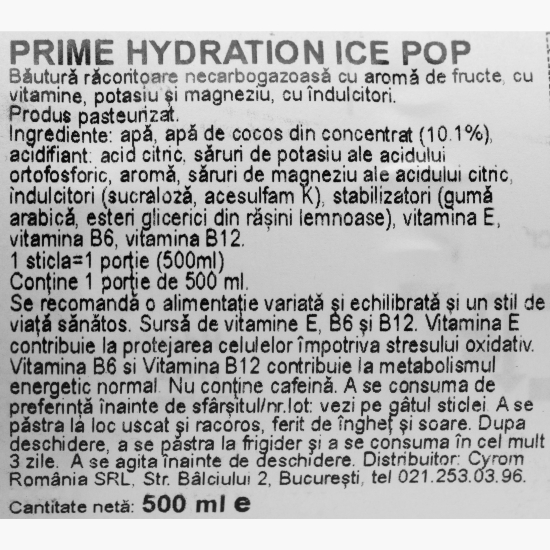 Băutură rehidratare Ice Pop 0.5l