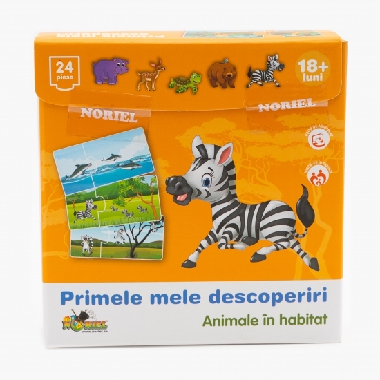 Puzzle - Animale în habitat (24 piese) 18+ luni