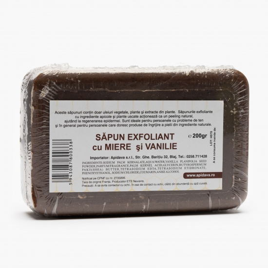 Săpun exfoliant cu miere și vanilie 200g