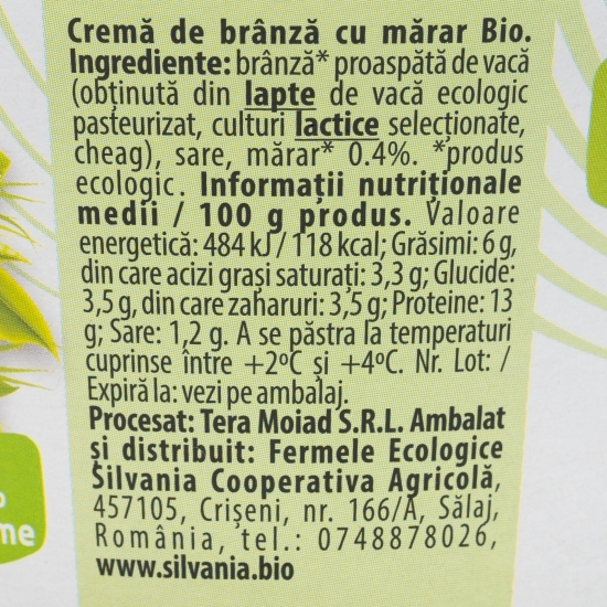 Cremă de brânză cu mărar, eco 160g