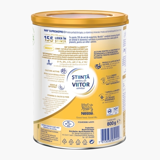 Formulă de lapte praf Supreme Pro 3, 1-2 ani, 800g