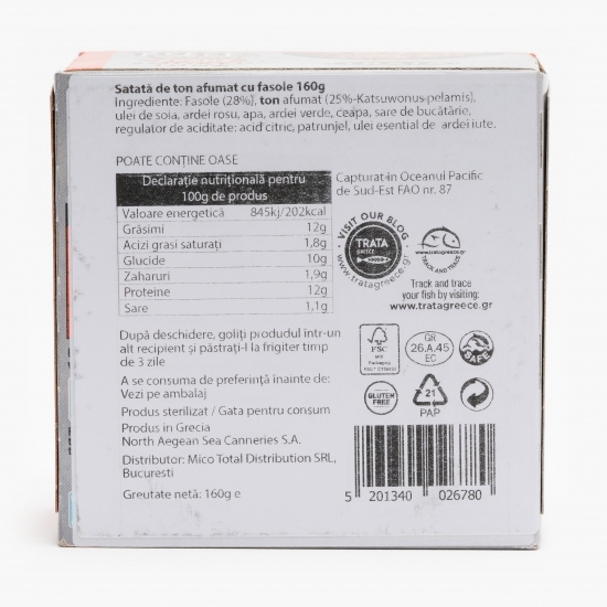 Salată ton afumat cu fasole 160g