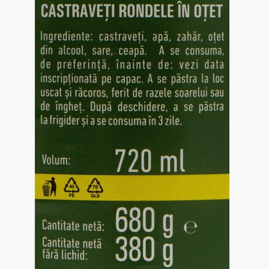 Castraveți rondele în oțet 680g