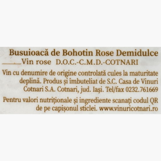 Vin rose demidulce Busuioacă de Bohotin, 11.5%, 0.75l