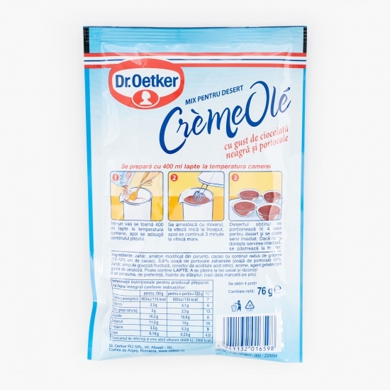 Mix pentru desert Crème Olé cu gust de ciocolată neagră și portocale 76g