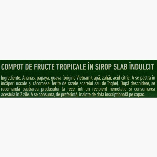 Cocktail fructe tropicale în sirop slab îndulcit 425g