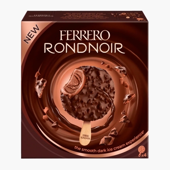 Înghețată de cacao, cu sos de cacao și înveliș de ciocolată amăruie 4x70ml