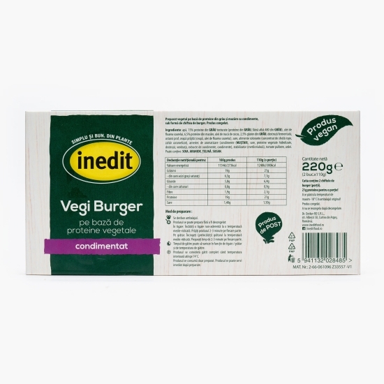 Burger vegetal condimentat 220g