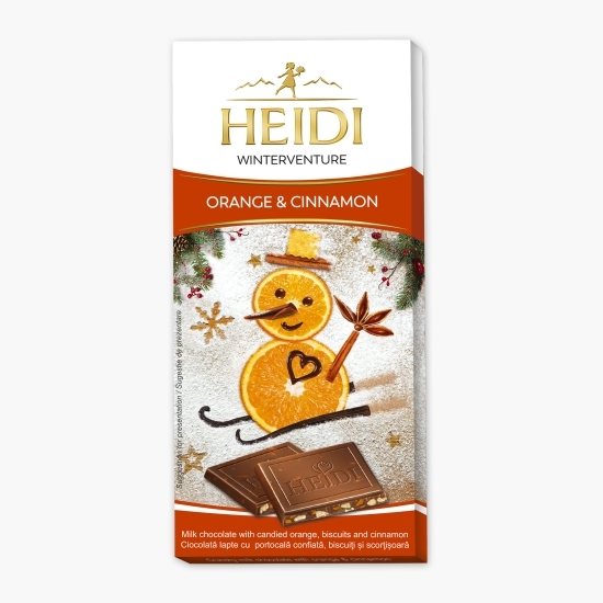 Ciocolată lapte cu portocală și scorțișoară 90g