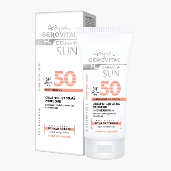 Cremă protecție solară pentru copii H3 Derma+ Sun, SPF 50, 100ml
