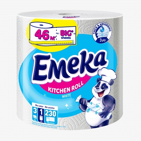 Prosoape de hârtie White Jumbo 3 straturi, 1 rolă, 230 foi