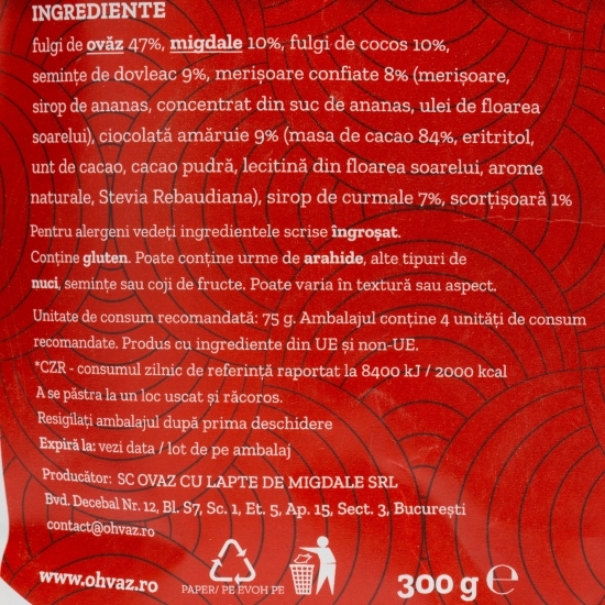 Granola cu ciocolată și merișoare 300g