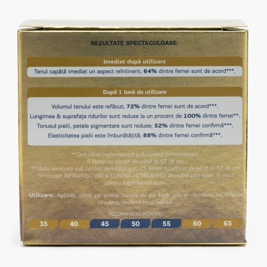 Cremă de zi antirid cu efect de umplure, Hyaluronic Gold, SPF 10, 50ml