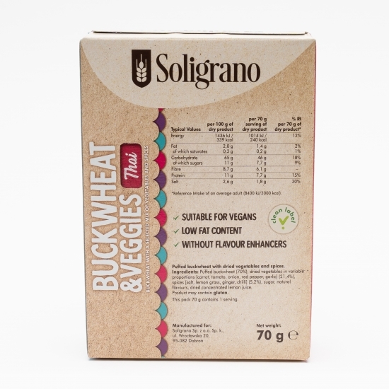 Hrișcă thai cu mix de legume și condimente 70g