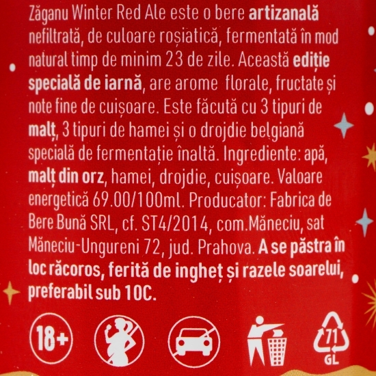 Bere roșie nefiltrată Winter Ale, 0.33l