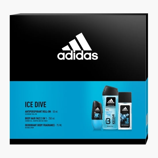 Set cadou Ice Dive (Deodorant spray 750ml + Deodorant roll-on 500ml + Gel de duș 250ml)