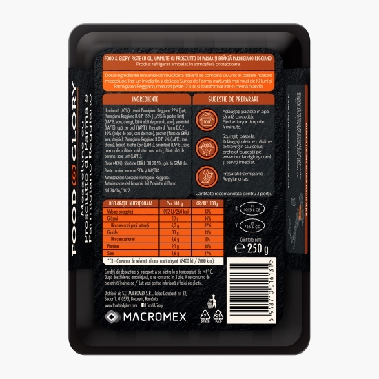 Paste proaspete cu ou, umplute cu prosciutto di Parma și brânză parmigiano reggiano 250g