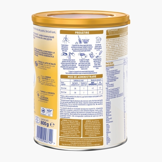 Formulă de lapte praf Supreme Pro 2, +6 luni, 800g