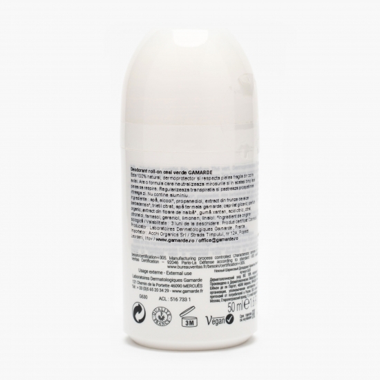Deodorant natural roll-on cu ceai verde, bio 50ml