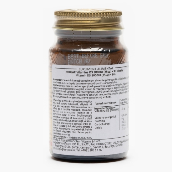 Vitamina D3 1000IU, 90 tablete