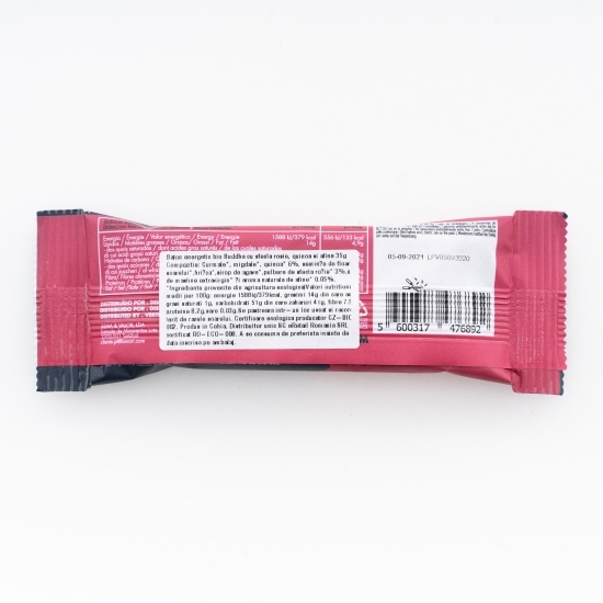 Baton energizant eco cu sfeclă roșie quinoa și afine 35g