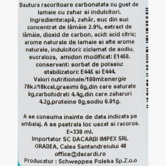 Băutură carbogazoasă Bitter Lemon, 0.33l