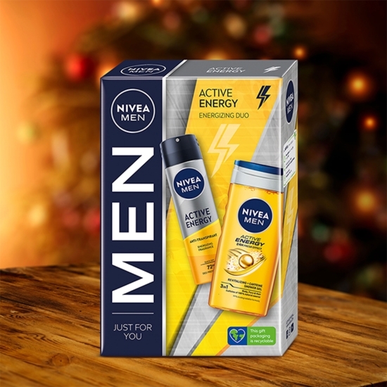 Set cadou: Gel de duș Men Active Energy 250ml + Deodorant spray masculin Dry Energy 150ml