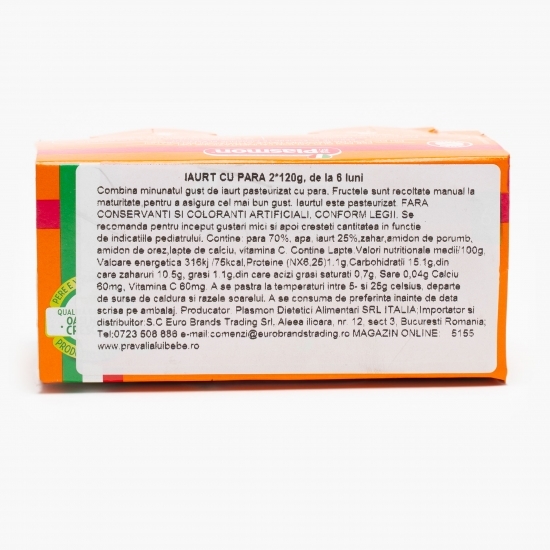 Gustare iaurt cu pară, +6 luni, 2x120g