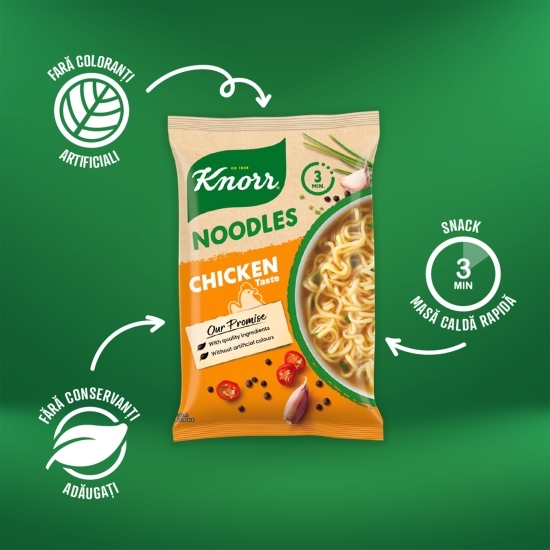 Supă instant noodles cu gust de pui 61g