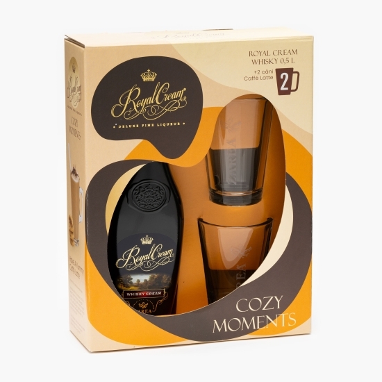Cremă Whisky 16% alc. 0.5l + 2 pahare